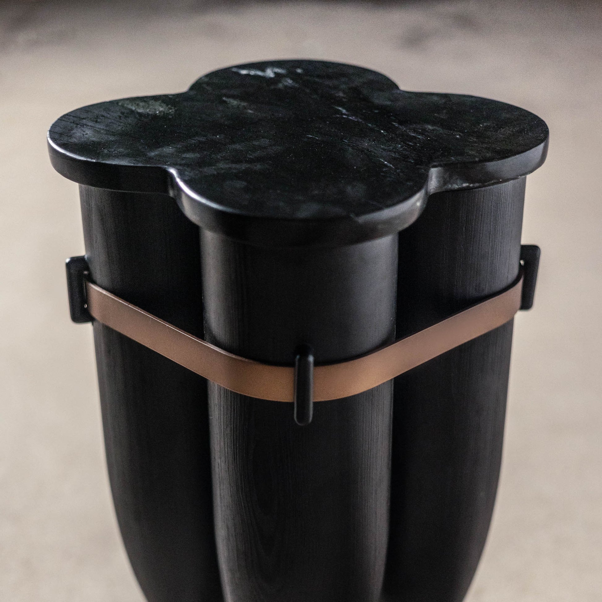 Black Bullet Wood Side Table